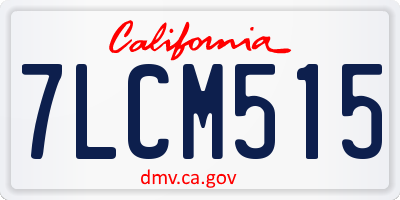 CA license plate 7LCM515