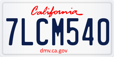 CA license plate 7LCM540