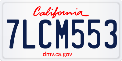 CA license plate 7LCM553