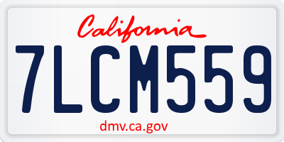 CA license plate 7LCM559