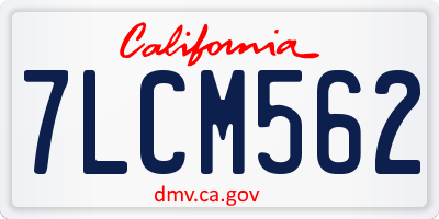 CA license plate 7LCM562