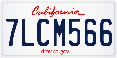 CA license plate 7LCM566