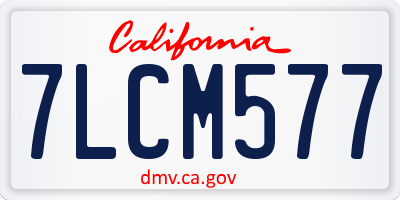 CA license plate 7LCM577