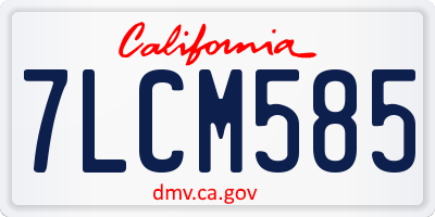 CA license plate 7LCM585