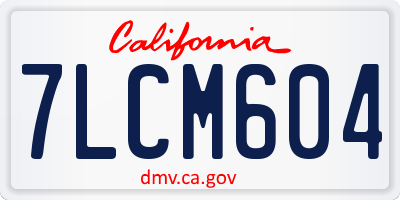 CA license plate 7LCM604