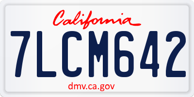 CA license plate 7LCM642