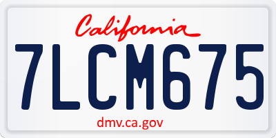 CA license plate 7LCM675