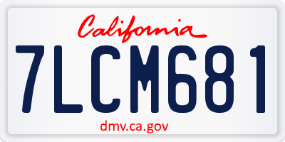 CA license plate 7LCM681