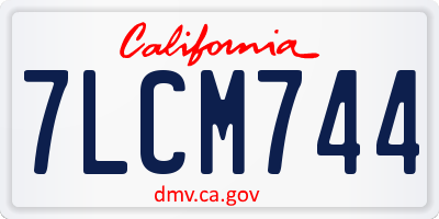 CA license plate 7LCM744