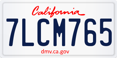 CA license plate 7LCM765