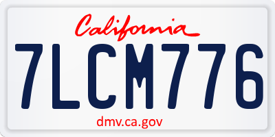 CA license plate 7LCM776