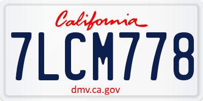 CA license plate 7LCM778