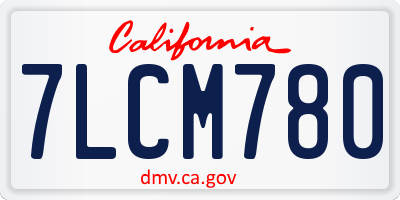 CA license plate 7LCM780