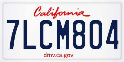 CA license plate 7LCM804