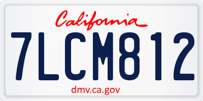 CA license plate 7LCM812