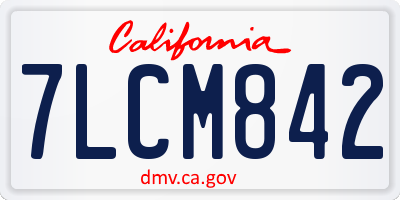 CA license plate 7LCM842