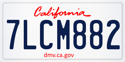 CA license plate 7LCM882