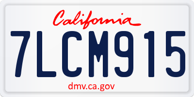 CA license plate 7LCM915