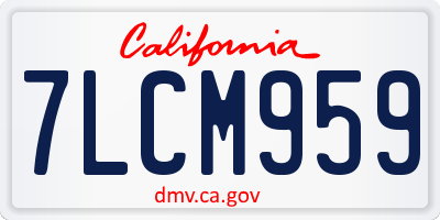 CA license plate 7LCM959