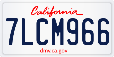 CA license plate 7LCM966