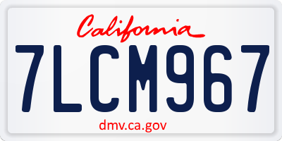 CA license plate 7LCM967