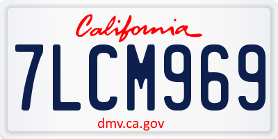 CA license plate 7LCM969
