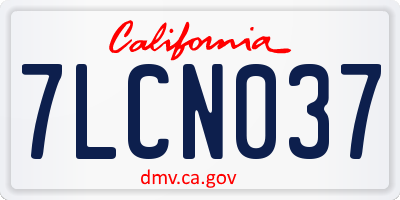 CA license plate 7LCN037
