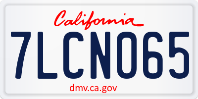 CA license plate 7LCN065