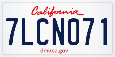 CA license plate 7LCN071