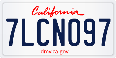 CA license plate 7LCN097
