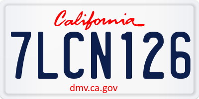 CA license plate 7LCN126