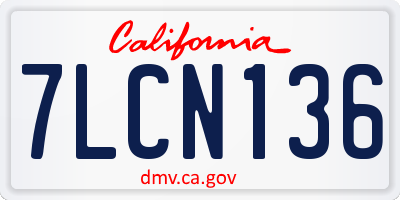 CA license plate 7LCN136