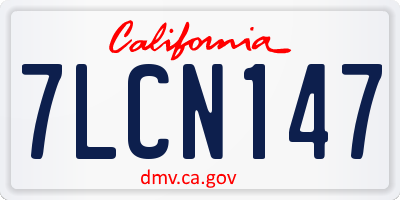 CA license plate 7LCN147