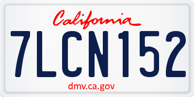 CA license plate 7LCN152