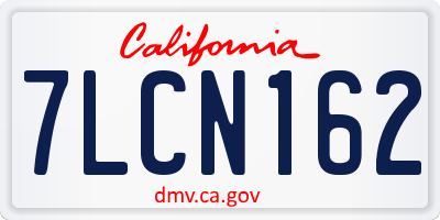 CA license plate 7LCN162