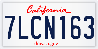 CA license plate 7LCN163