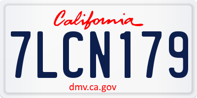 CA license plate 7LCN179