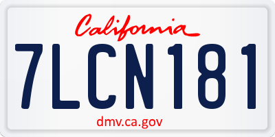 CA license plate 7LCN181