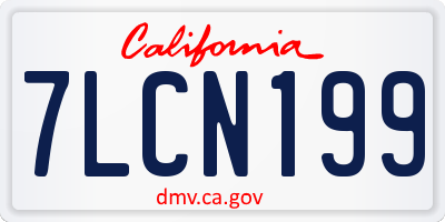 CA license plate 7LCN199