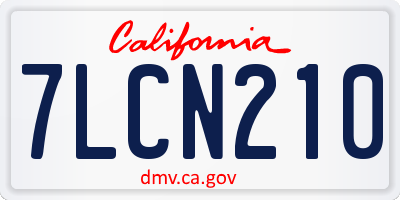 CA license plate 7LCN210