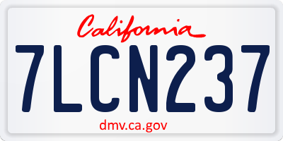 CA license plate 7LCN237