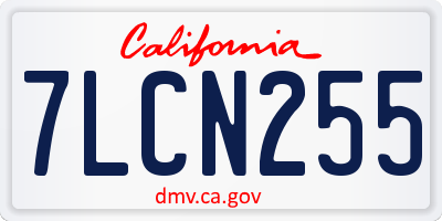 CA license plate 7LCN255