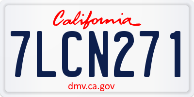 CA license plate 7LCN271