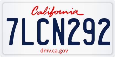 CA license plate 7LCN292
