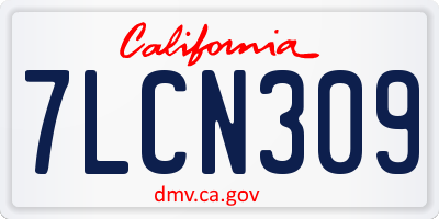 CA license plate 7LCN309