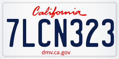 CA license plate 7LCN323