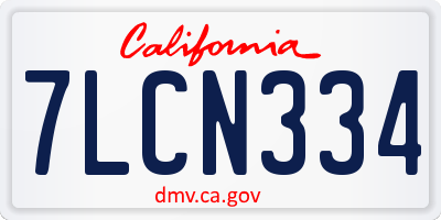 CA license plate 7LCN334