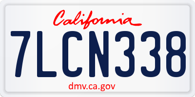 CA license plate 7LCN338