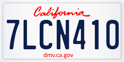 CA license plate 7LCN410