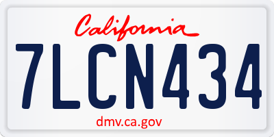 CA license plate 7LCN434